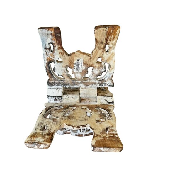 Handcrafted Rustic Wood Quran Stand Book Holder Folding Carved Decorative - Picture 7 of 11